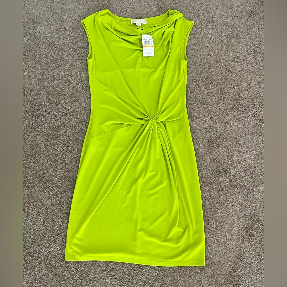 Michael Kors Vibrant Lime Green Sleeveless Dress